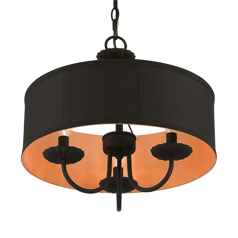 Image 5 Livex 16" Wide 3-Light Black Drum Traditional Pendant Chandelier more views