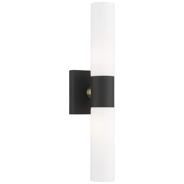 Image 1 Livex Aero 17 3/4" High Textured Black ADA 2-Light Wall Sconce