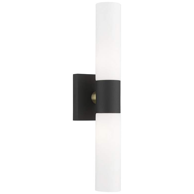 Image 1 Livex Aero 17 3/4 inch High Textured Black ADA 2-Light Wall Sconce