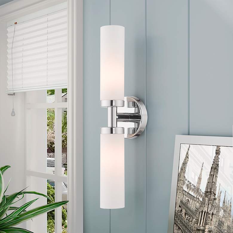 Image 1 Livex Aero 18" High 2 Light Polished Chrome ADA Bath Light