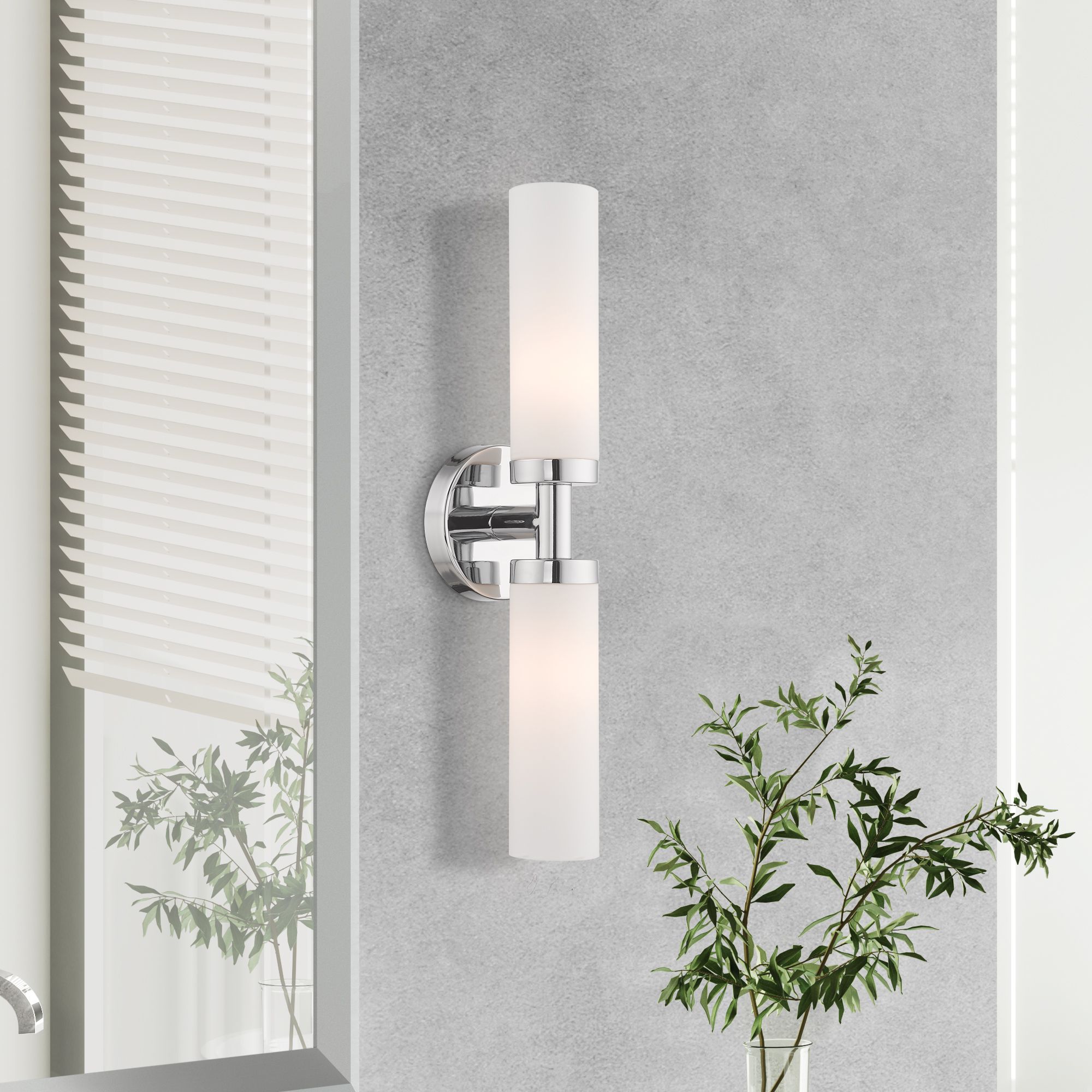 Livex Aero 18" High 2 Light Polished Chrome ADA Bath Light