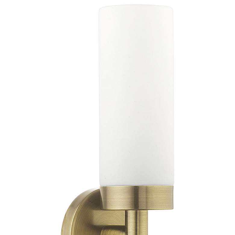 Image 3 Livex Aero 19 1/4 inch Wide Antique Brass White Glass 2-Light Bath Light more views