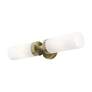 Livex Aero 19 1/4" Wide Antique Brass White Glass 2-Light Bath Light