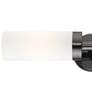 Livex Aero 19 1/4" Wide Black Chrome White Glass 2-Light Bath Light