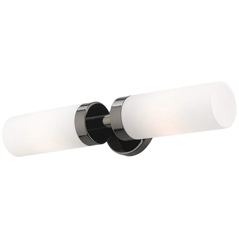 Image 5 Livex Aero 19 1/4" Wide Black Chrome White Glass 2-Light Bath Light more views
