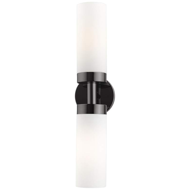 Image 6 Livex Aero 19 1/4" Wide Black Chrome White Glass 2-Light Bath Light more views