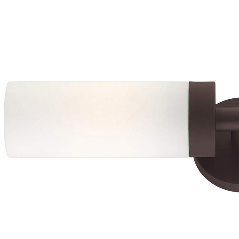 Image 3 Livex Aero 19 1/4 inch Wide Bronze and White Glass 2-Light Bath Light more views