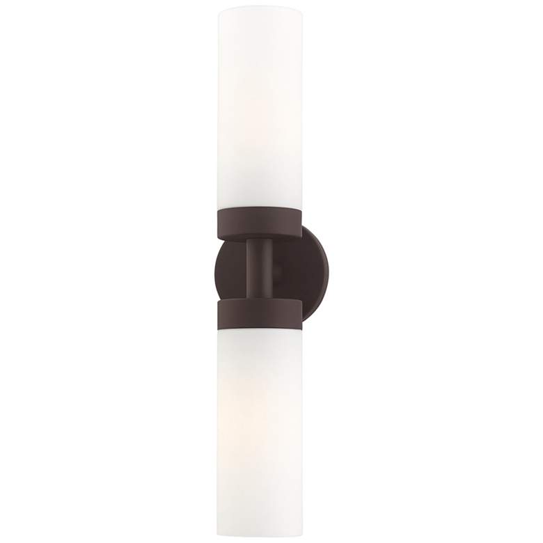 Image 5 Livex Aero 19 1/4" Wide Bronze and White Glass 2-Light Bath Light more views