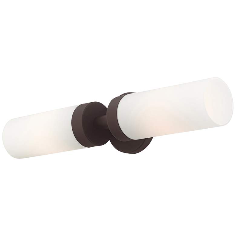 Image 6 Livex Aero 19 1/4" Wide Bronze and White Glass 2-Light Bath Light more views