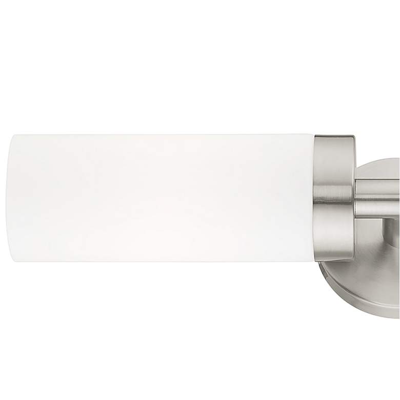 Image 3 Livex Aero 19 1/4" Wide Brushed Nickel White Glass 2-Light Bath Light more views