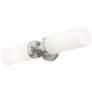 Livex Aero 19 1/4" Wide Brushed Nickel White Glass 2-Light Bath Light