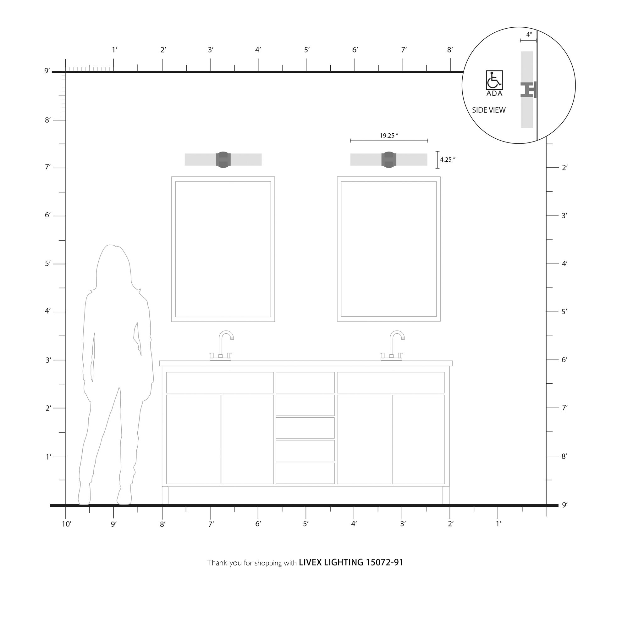 Livex Aero 19 1/4" Wide Brushed Nickel White Glass 2-Light Bath Light