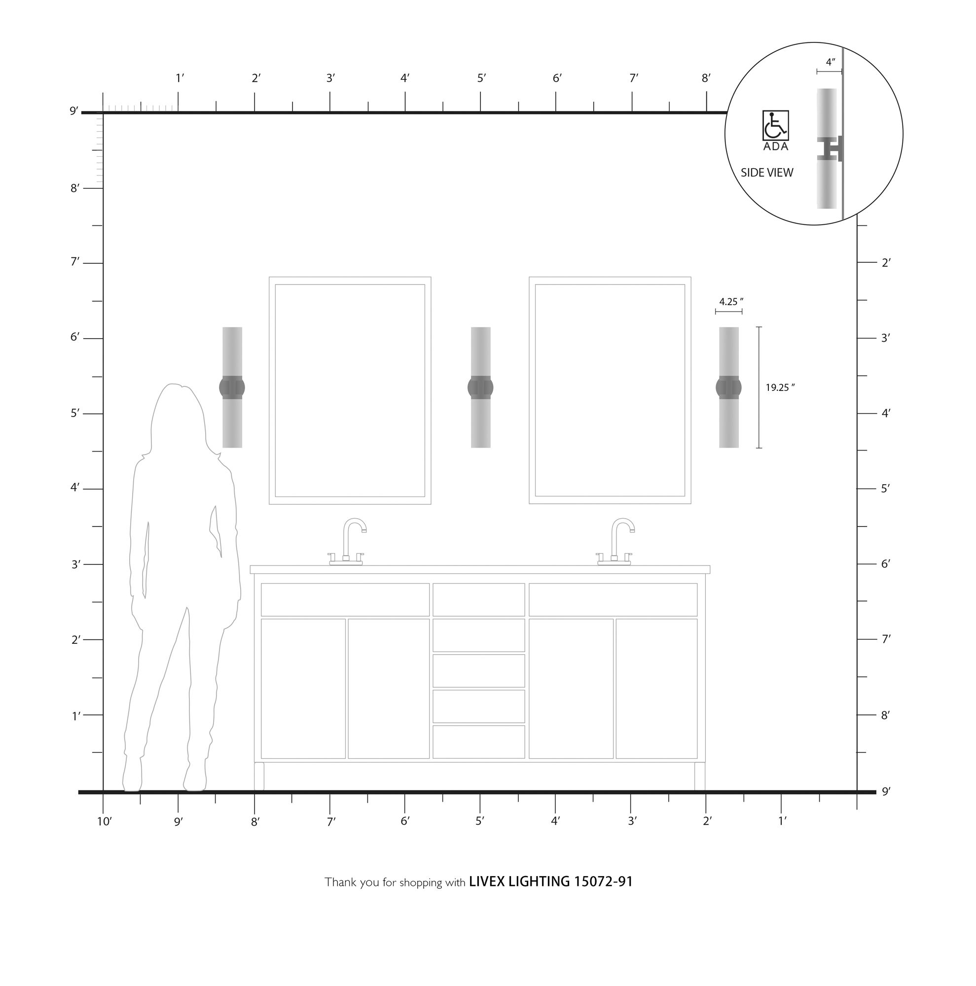 Livex Aero 19 1/4" Wide Brushed Nickel White Glass 2-Light Bath Light