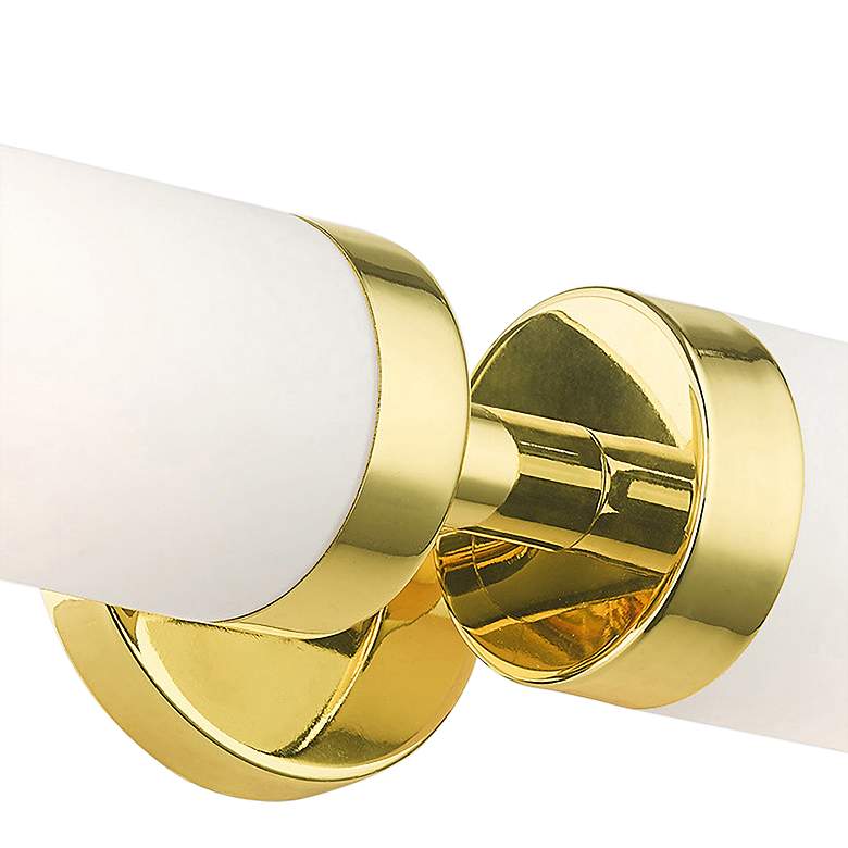 Image 4 Livex Aero 19 1/4" Wide Polished Brass White Glass 2-Light Bath Light more views