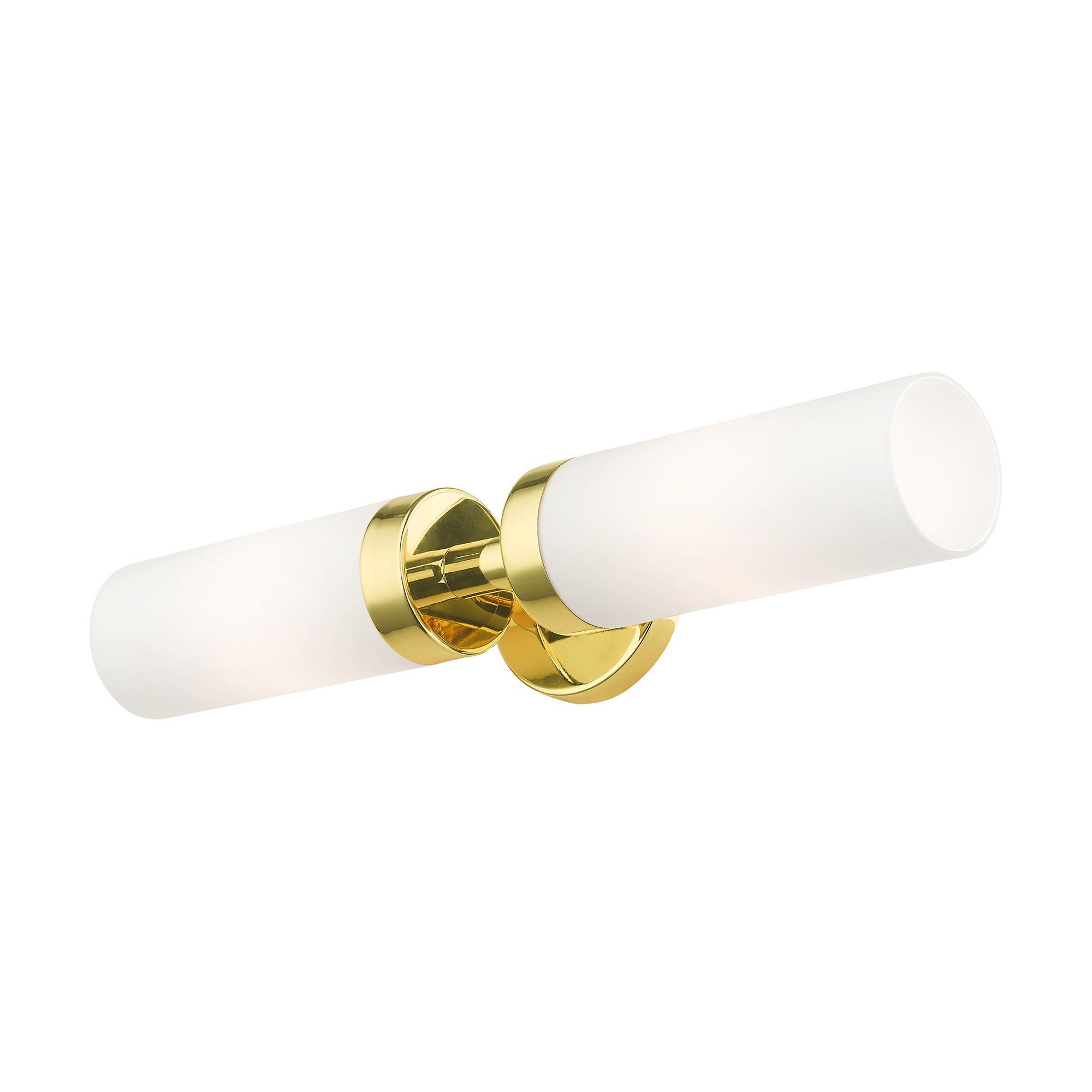 Livex Aero 19 1/4" Wide Polished Brass White Glass 2-Light Bath Light