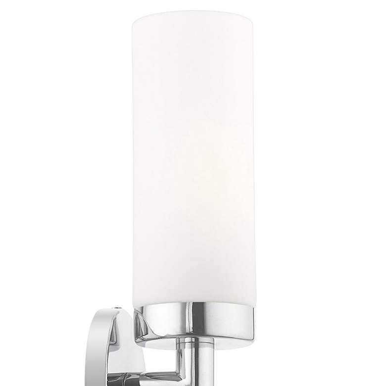 Image 3 Livex Aero 19 1/4 inch Wide Polished Chrome White Glass 2-Light Bath Light more views