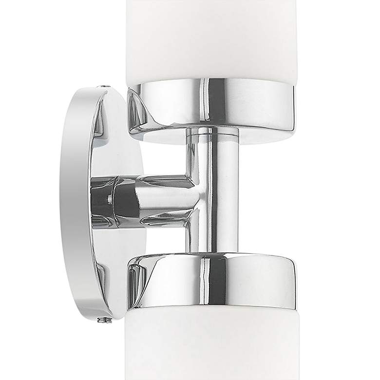 Image 4 Livex Aero 19 1/4 inch Wide Polished Chrome White Glass 2-Light Bath Light more views