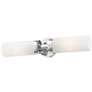 Livex Aero 19 1/4" Wide Polished Chrome White Glass 2-Light Bath Light