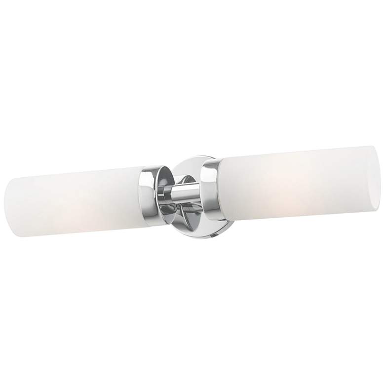 Image 6 Livex Aero 19 1/4 inch Wide Polished Chrome White Glass 2-Light Bath Light more views