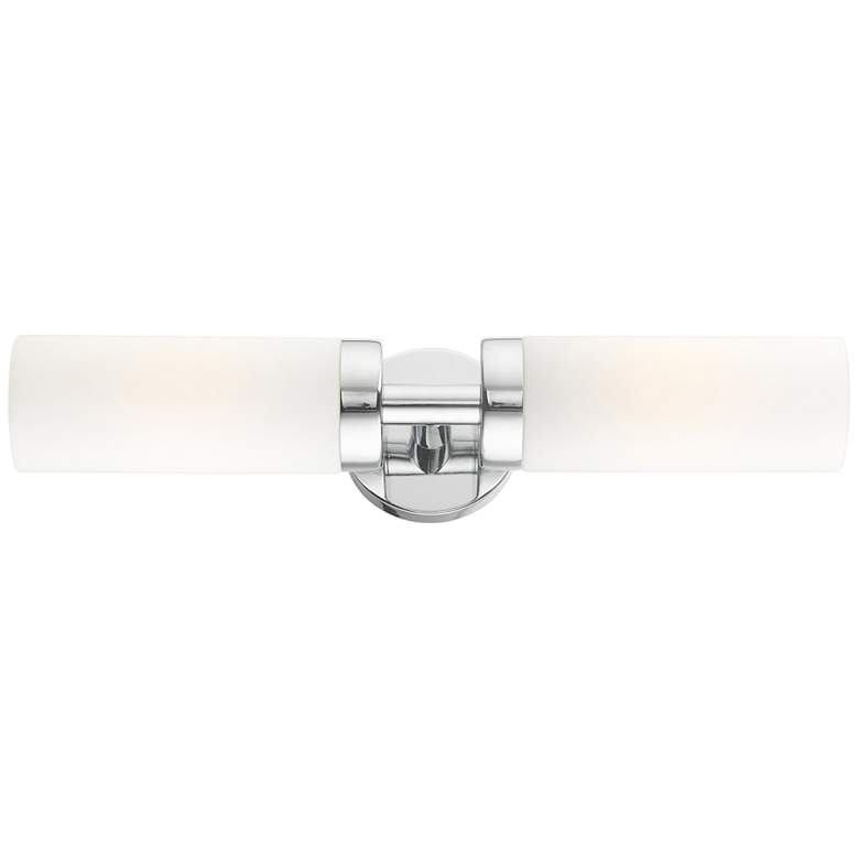Image 7 Livex Aero 19 1/4" Wide Polished Chrome White Glass 2-Light Bath Light more views