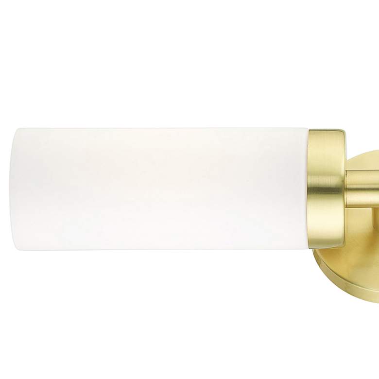Image 3 Livex Aero 19 1/4 inch Wide Satin Brass and White Glass 2-Light Bath Light more views