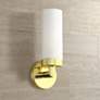 Livex Aero Round 11 3/4" Polished Brass and White Glass Wall Sconce