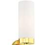 Livex Aero Round 11 3/4" Polished Brass and White Glass Wall Sconce