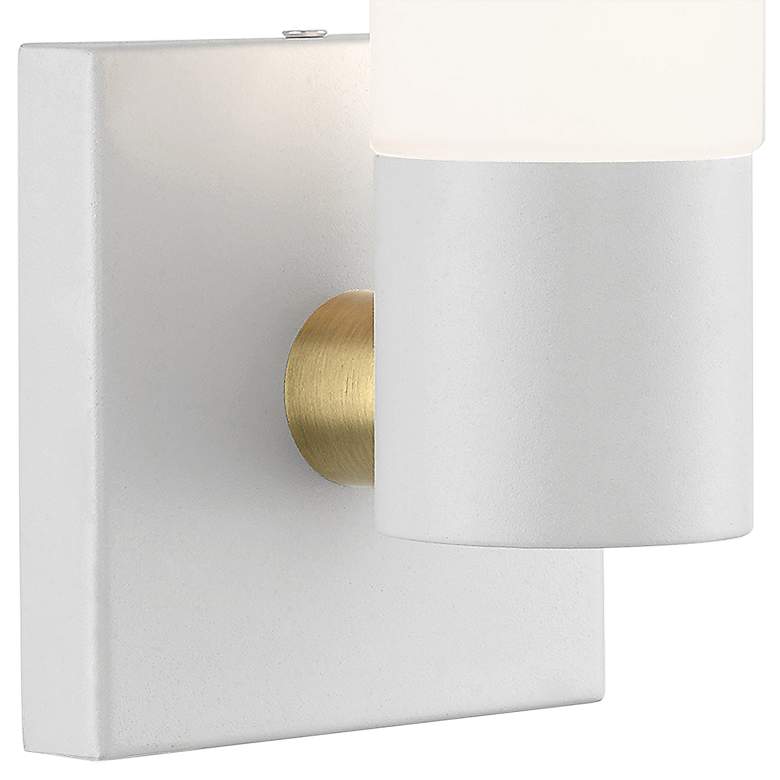 Image 3 Livex Aero Square 11.25" Textured White and Glass ADA Wall Sconce more views
