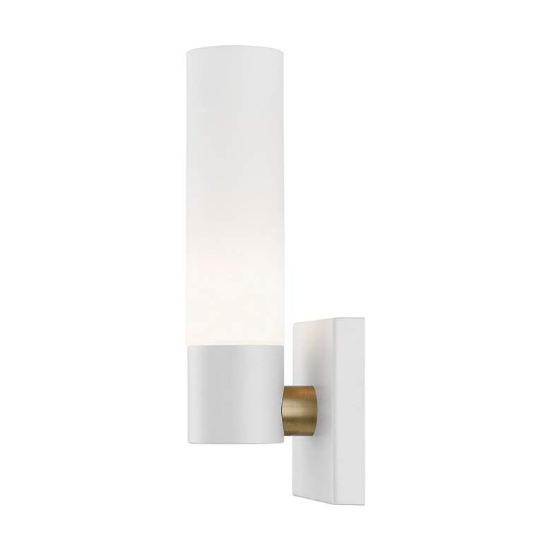 Image 5 Livex Aero Square 11.25" Textured White and Glass ADA Wall Sconce more views