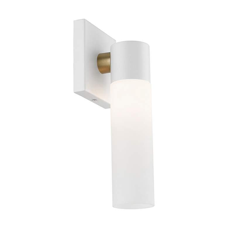 Image 6 Livex Aero Square 11.25" Textured White and Glass ADA Wall Sconce more views