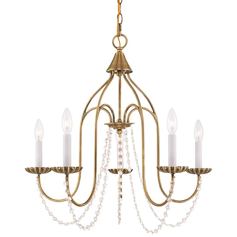 Image 3 Livex Alessia 24" Wide Antique Brass 5-Light Chandelier