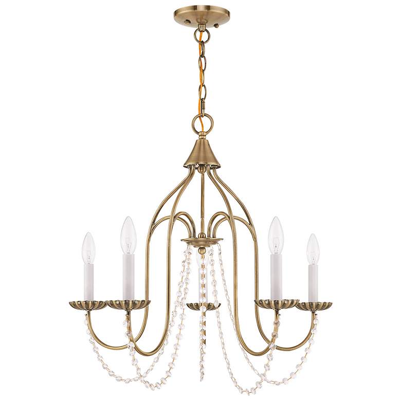 Image 5 Livex Alessia 24" Wide Antique Brass 5-Light Chandelier more views