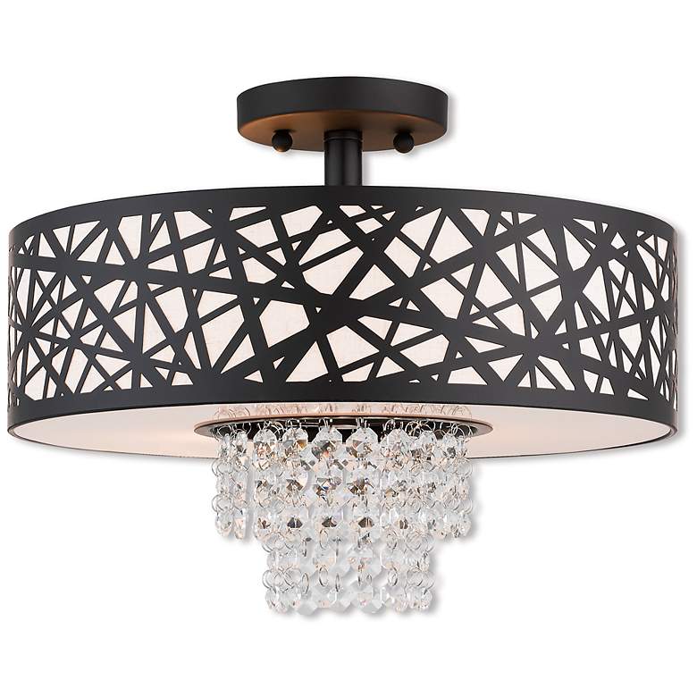 Image 2 Livex Allendale 15" Wide Bronze 3-Light Drum Ceiling Light
