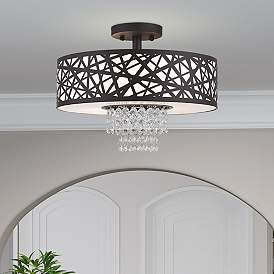 Image1 of Livex Allendale 15" Wide Bronze 3-Light Drum Ceiling Light