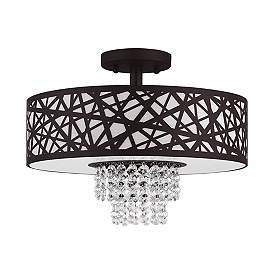 Image3 of Livex Allendale 15" Wide Bronze 3-Light Drum Ceiling Light more views