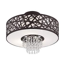 Image5 of Livex Allendale 15" Wide Bronze 3-Light Drum Ceiling Light more views
