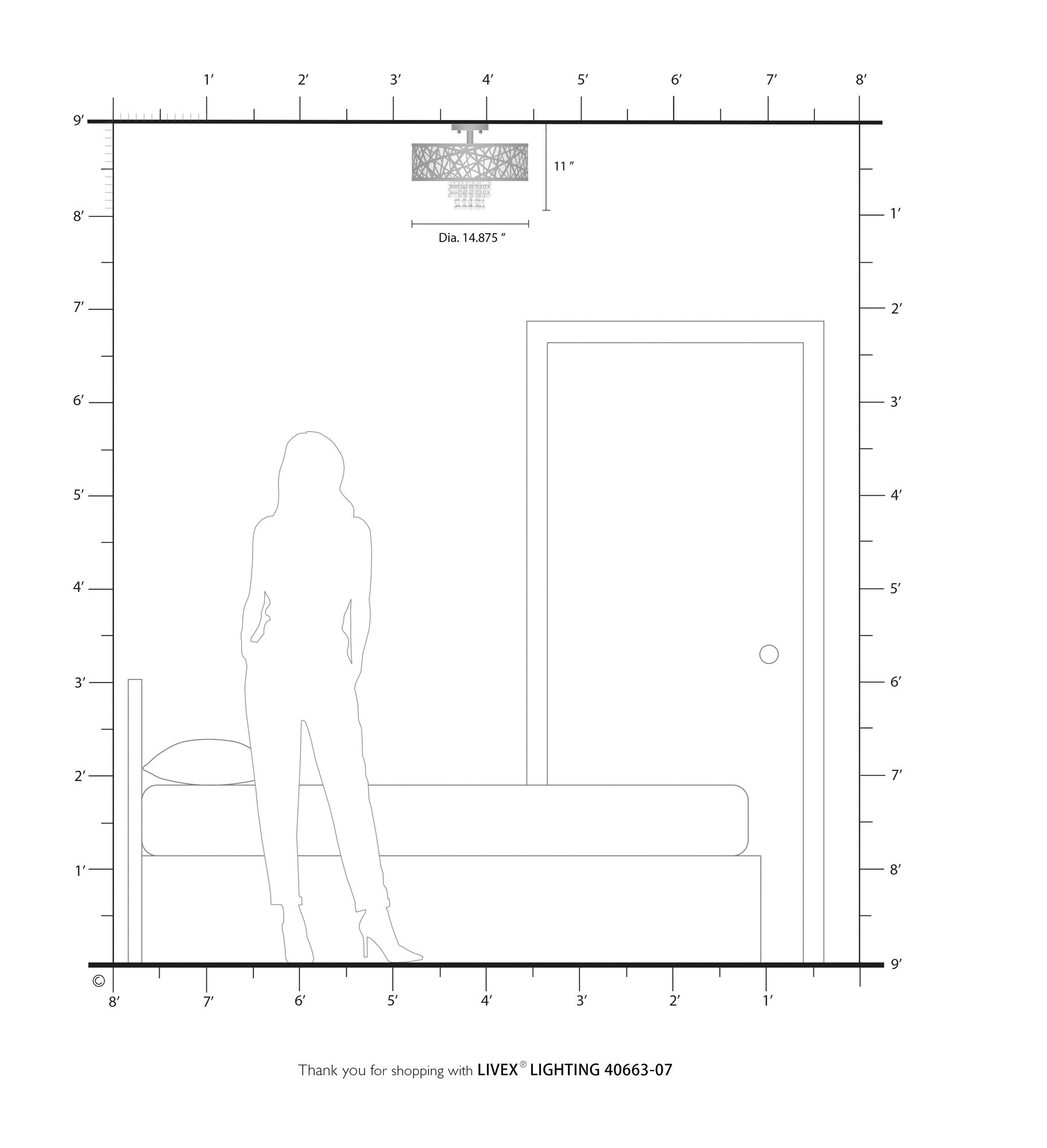 Livex Allendale 15" Wide Bronze 3-Light Drum Ceiling Light