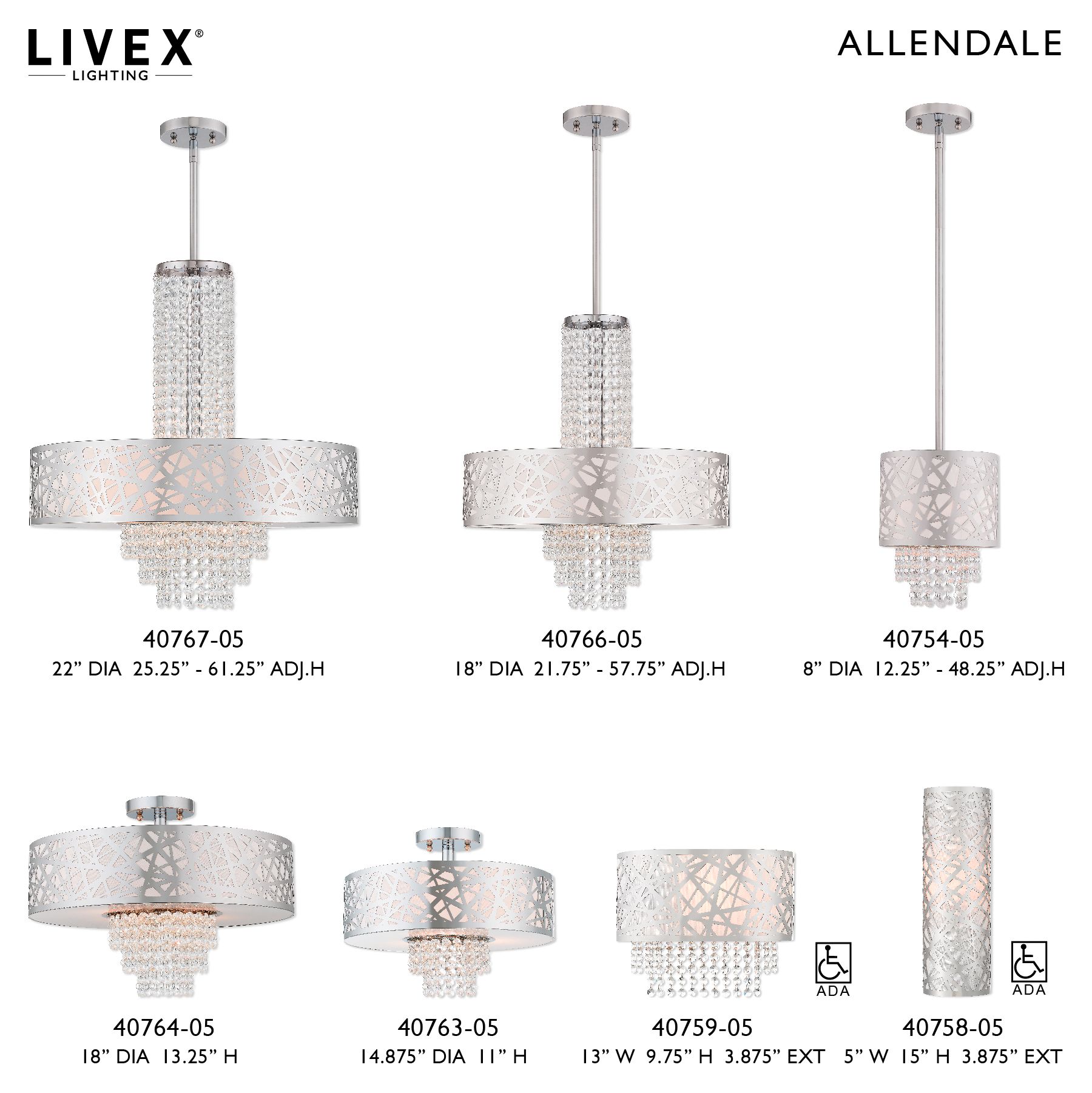 Livex Allendale 22" Wide Polished Chrome Chandelier