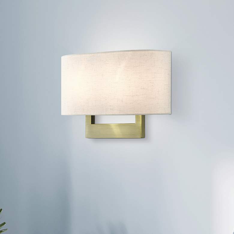 Image 1 Livex Allison 13" Wide 2-Light Antique Brass ADA Wall Sconce