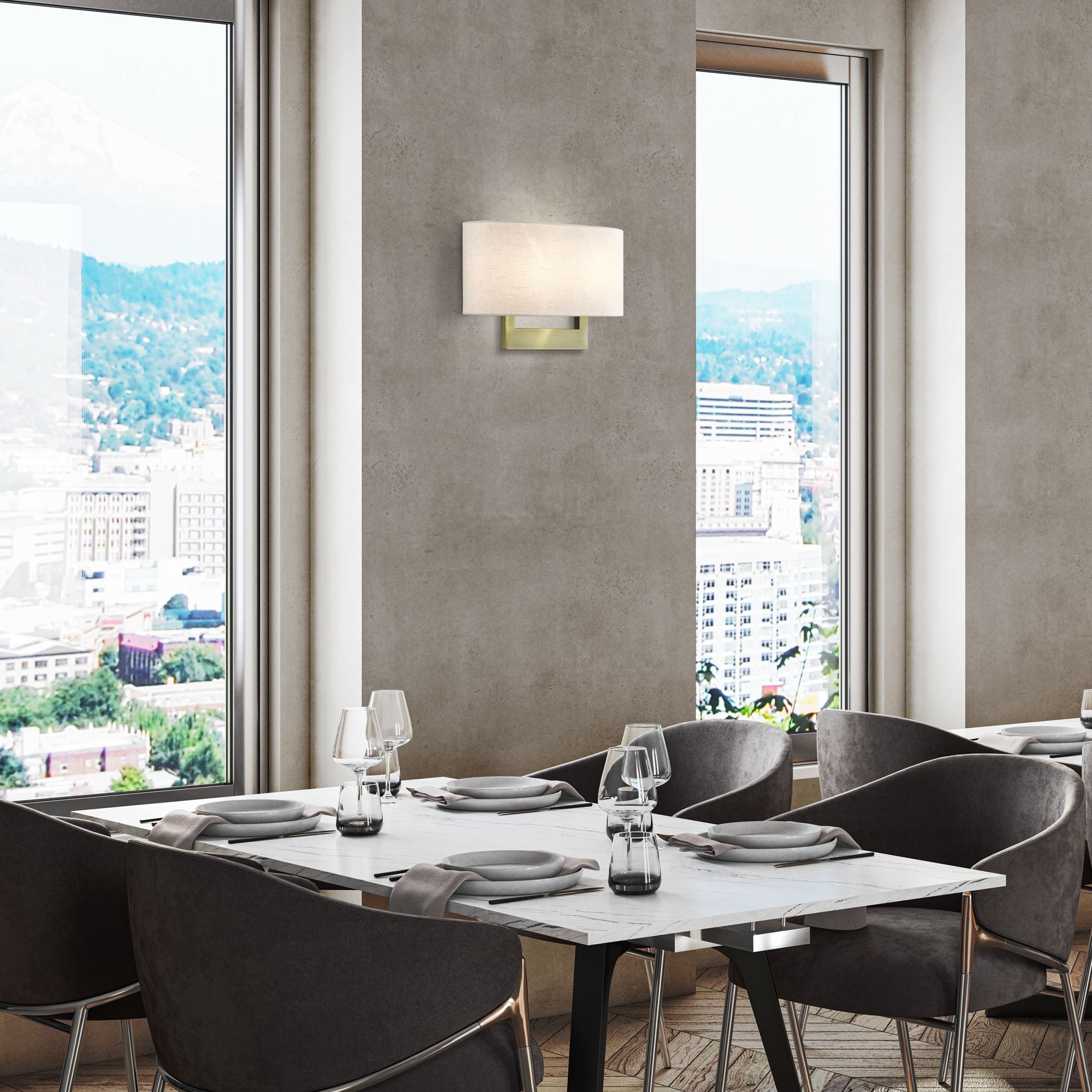 Livex Allison 13" Wide 2-Light Antique Brass ADA Wall Sconce