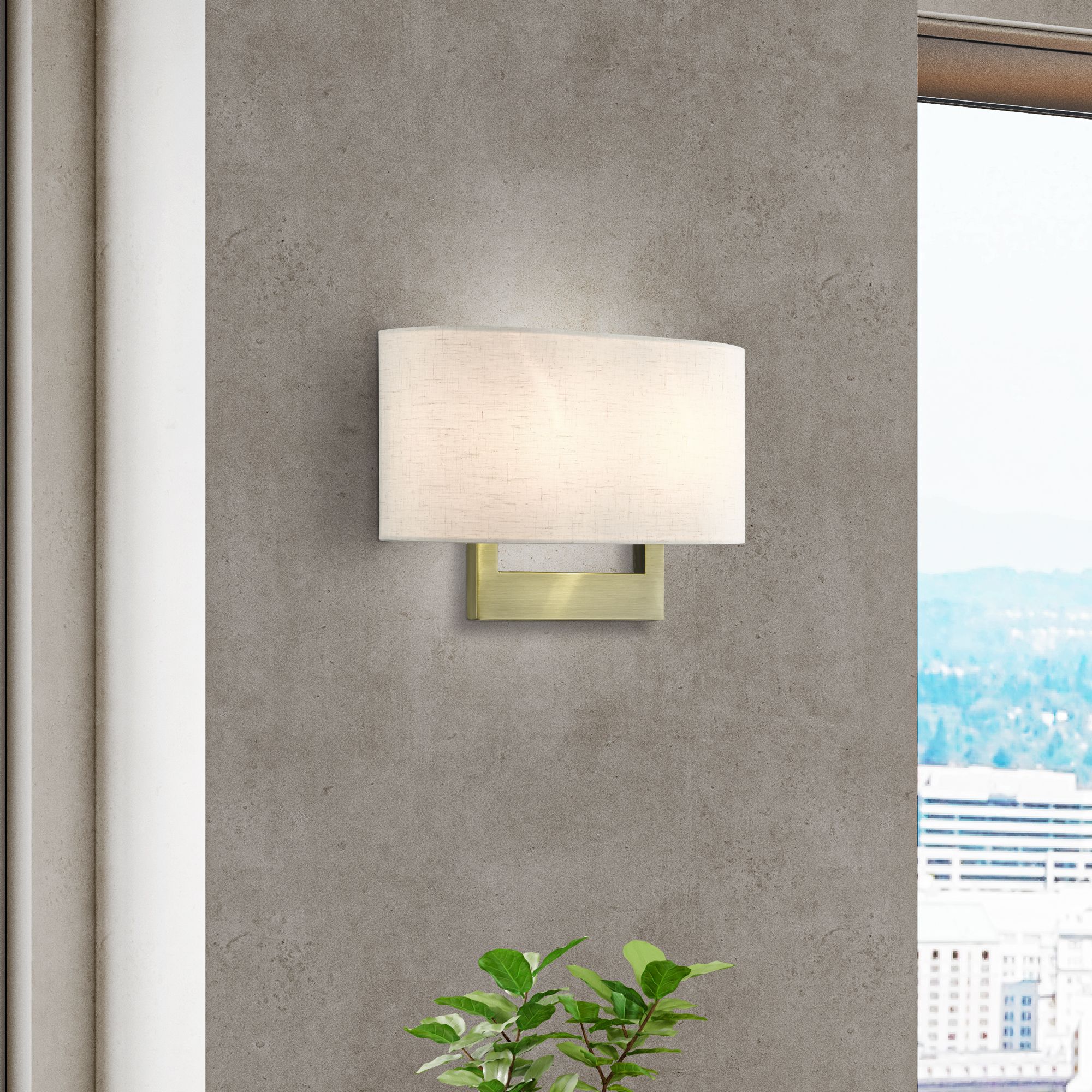 Livex Allison 13" Wide 2-Light Antique Brass ADA Wall Sconce