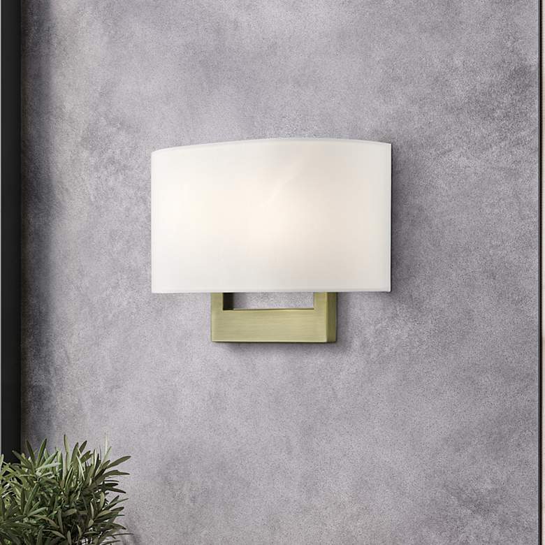 Image 1 Livex Allison 13" Wide 2-Light Antique Brass ADA Wall Sconce