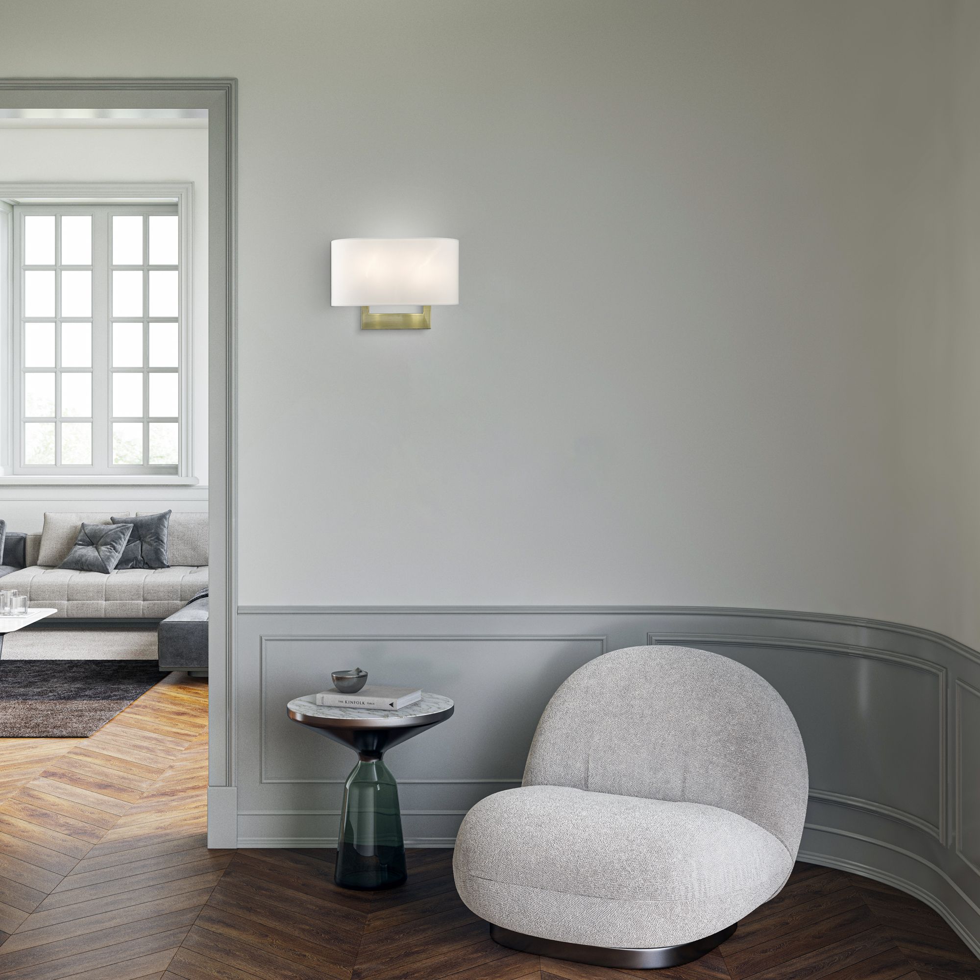 Livex Allison 13" Wide 2-Light Antique Brass ADA Wall Sconce