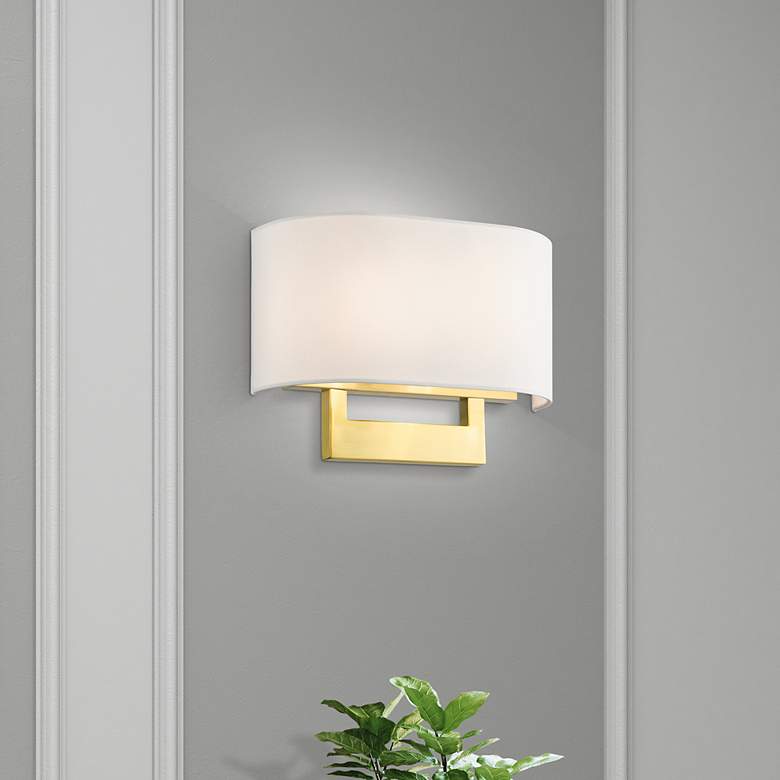Image 1 Livex Allison 13" Wide 2-Light Satin Brass ADA Wall Sconce