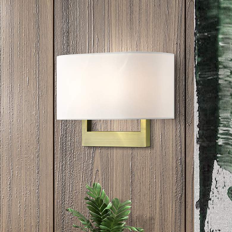 Image 1 Livex Allison 15" Wide 2-Light Antique Brass ADA Wall Sconce