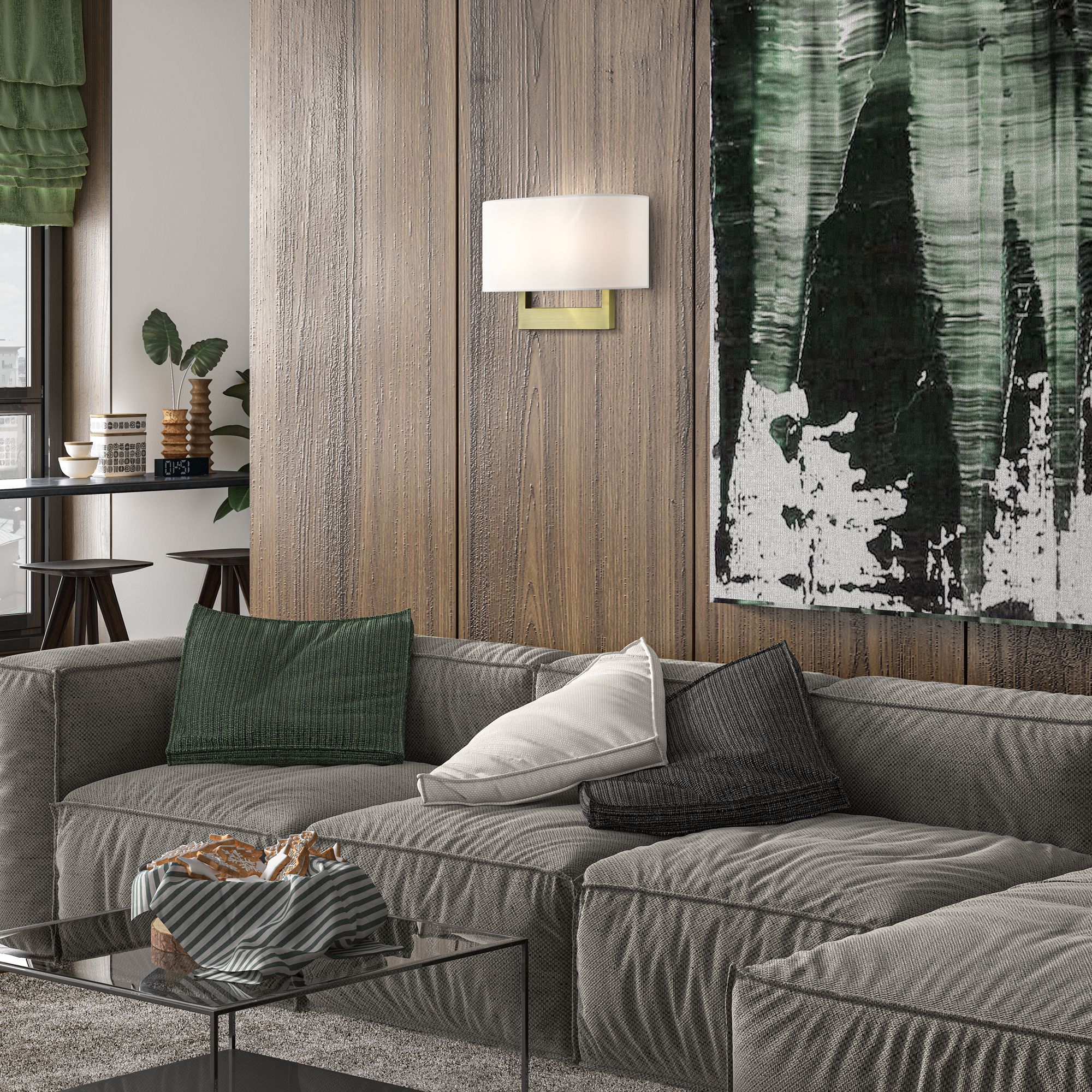 Livex Allison 15" Wide 2-Light Antique Brass ADA Wall Sconce