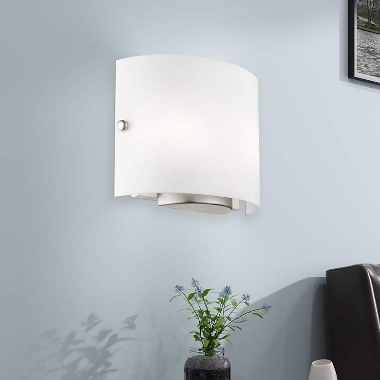 Image 1 Livex Allison 8 3/4" High Brushed Nickel ADA Wall Sconce
