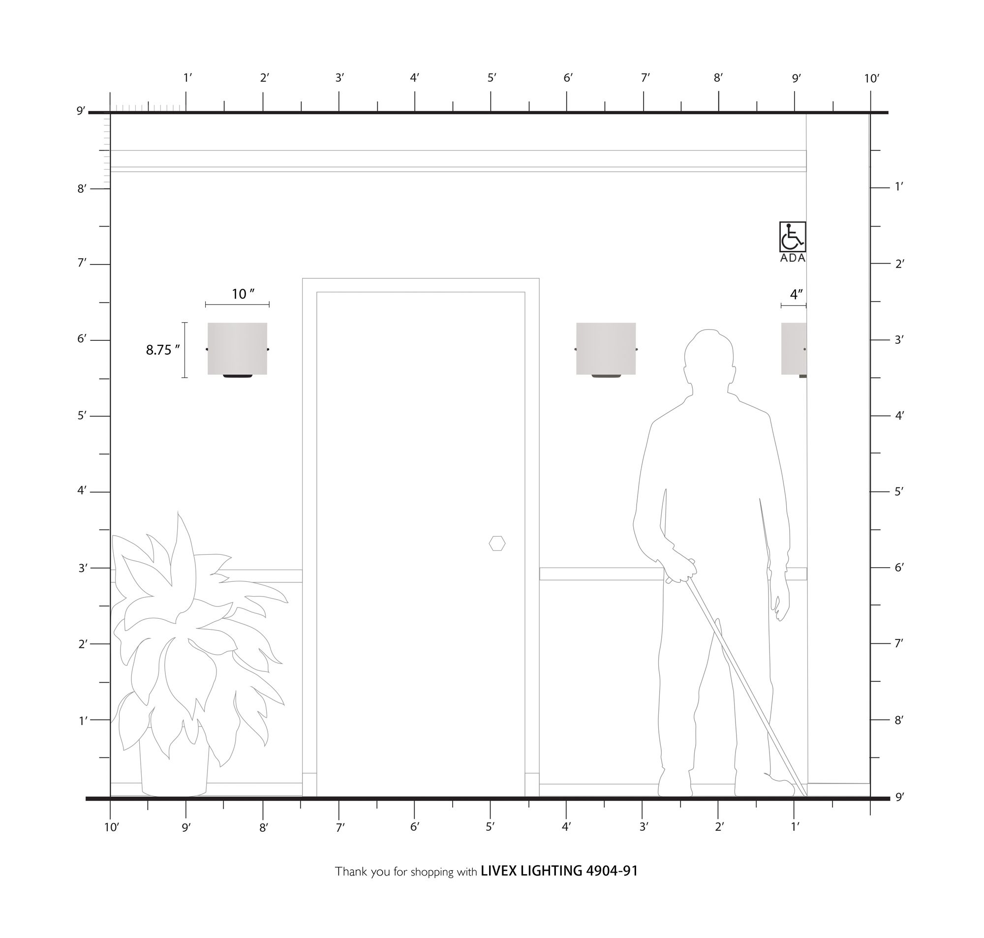 Livex Allison 8 3/4" High Brushed Nickel ADA Wall Sconce