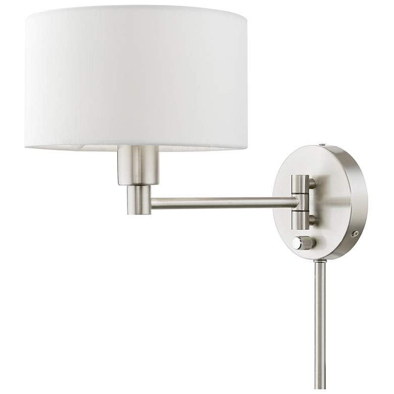 Image 2 Livex Allison Brushed Nickel Swing Arm Wall Lamp