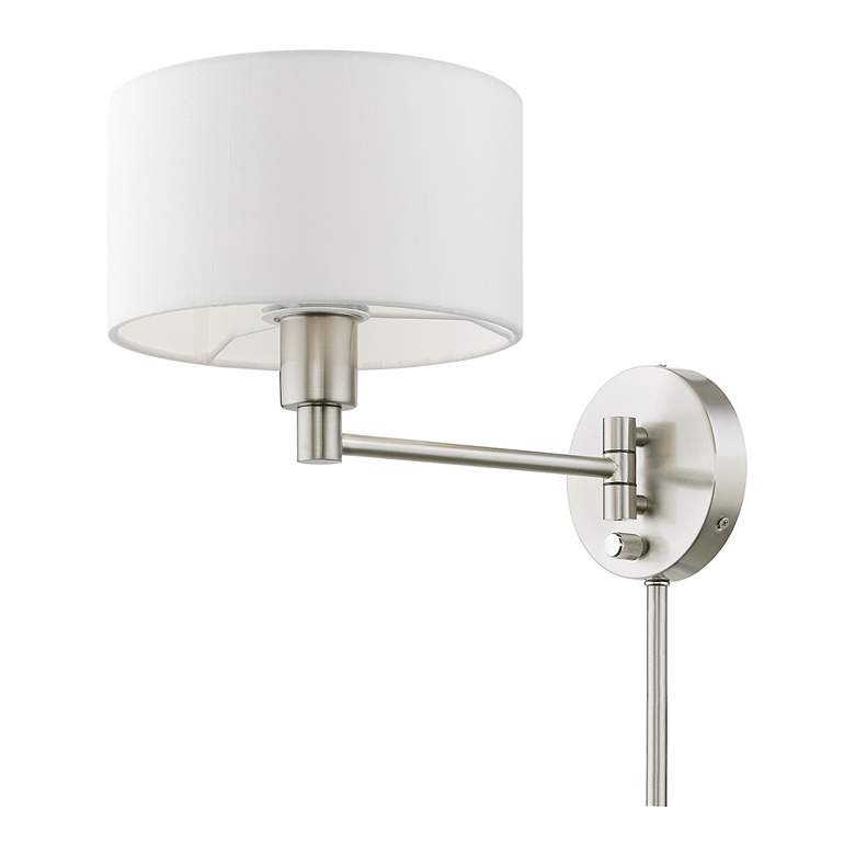 Image 4 Livex Allison Brushed Nickel Swing Arm Wall Lamp more views